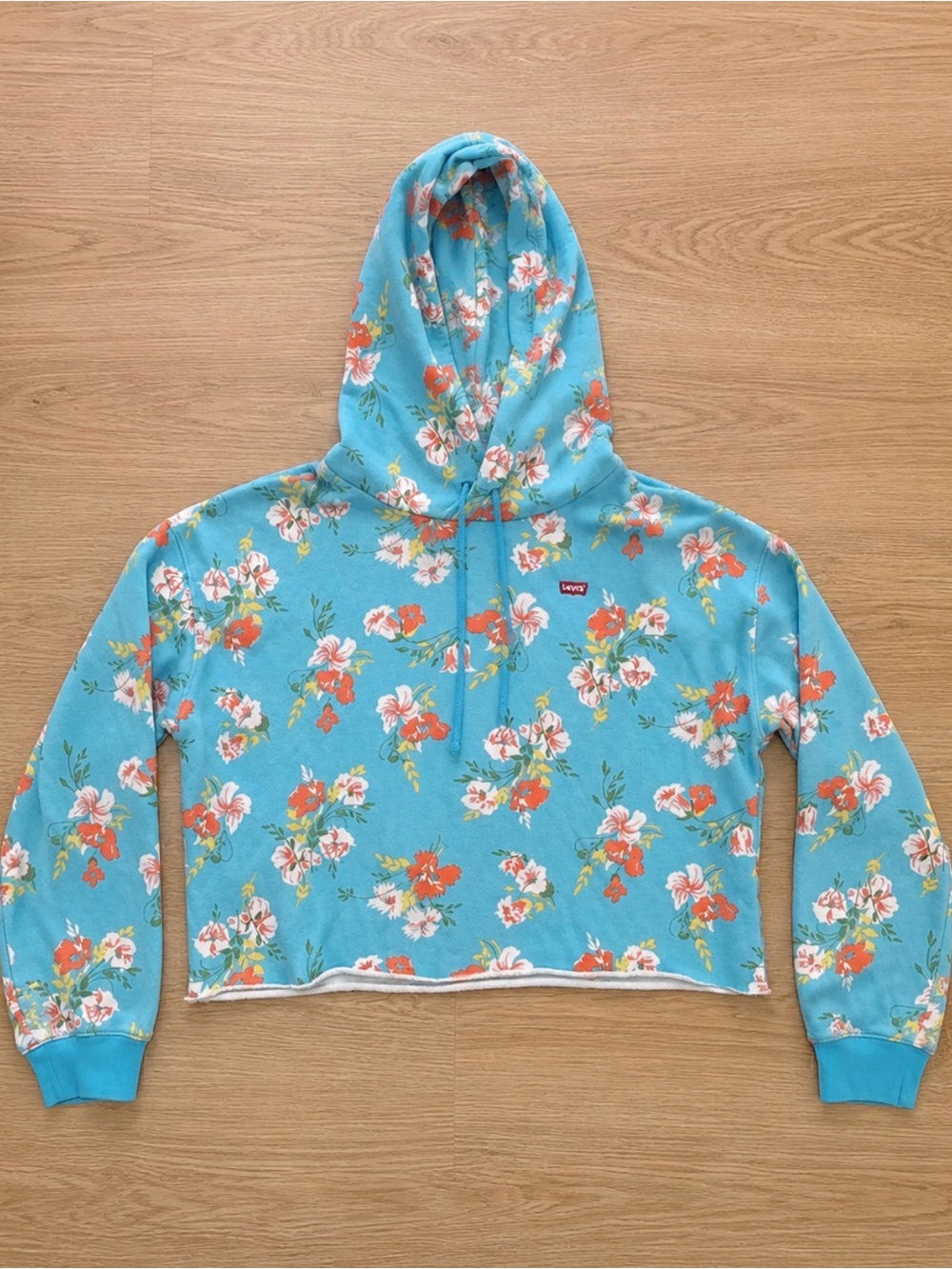 Levi's Turquoise Floral Hoodie Sweatshirt